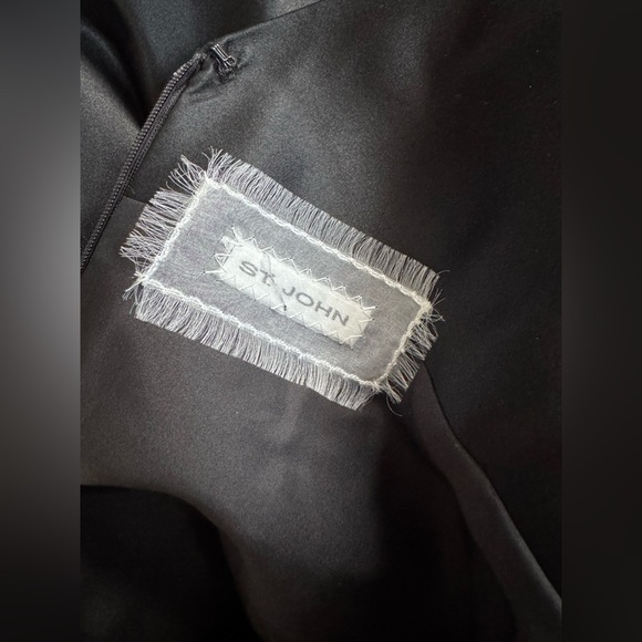 ☀️SOLD☀️ST. JOHN COUTURE Black Silk Bow Dress - Picture 5 of 6